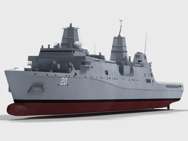 LPD-20 Green Bay San Antonio class Modèle 3D .c4d .max .obj .3ds .fbx .stl .blend 
