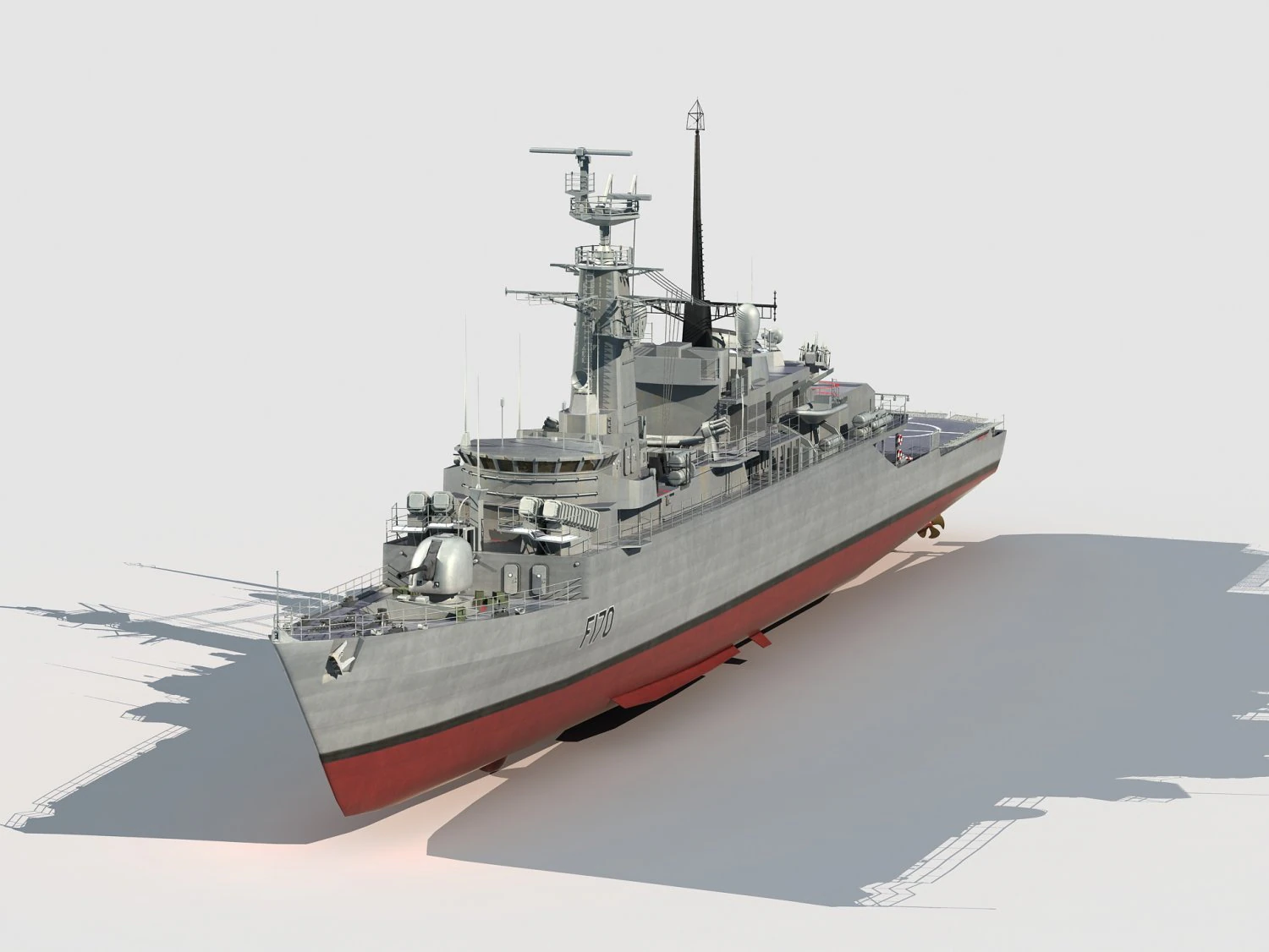 HMS Antelope Type 21 Amazon Class Frigate 3D Model .c4d .max .obj .3ds .fbx .stl .blend 