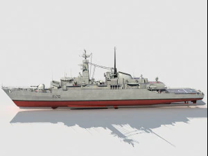 HMS Antelope Type 21 Amazon Class Frigate 3D Model
