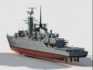 HMS Antelope Type 21 Amazon Class Frigate 3D Model