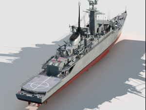 HMS Antelope Type 21 Amazon Class Frigate Model 3D