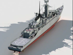HMS Antelope Type 21 Amazon Class Frigate 3D Model
