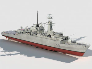 HMS Antelope Type 21 Amazon Class Frigate 3D Model