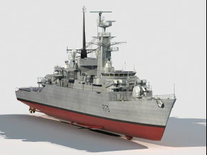 HMS Antelope Type 21 Amazon Class Frigate 3D Model