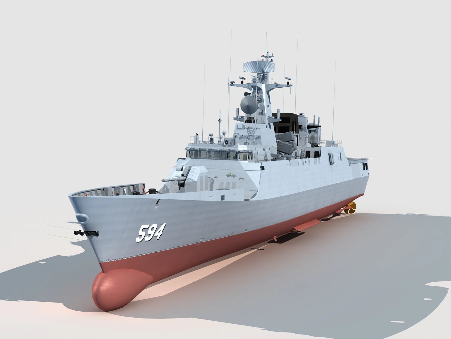 594 Zhuzhou type 056A Jiangdao class corvette 3D Model .c4d .max .obj .3ds .fbx .stl .blend 
