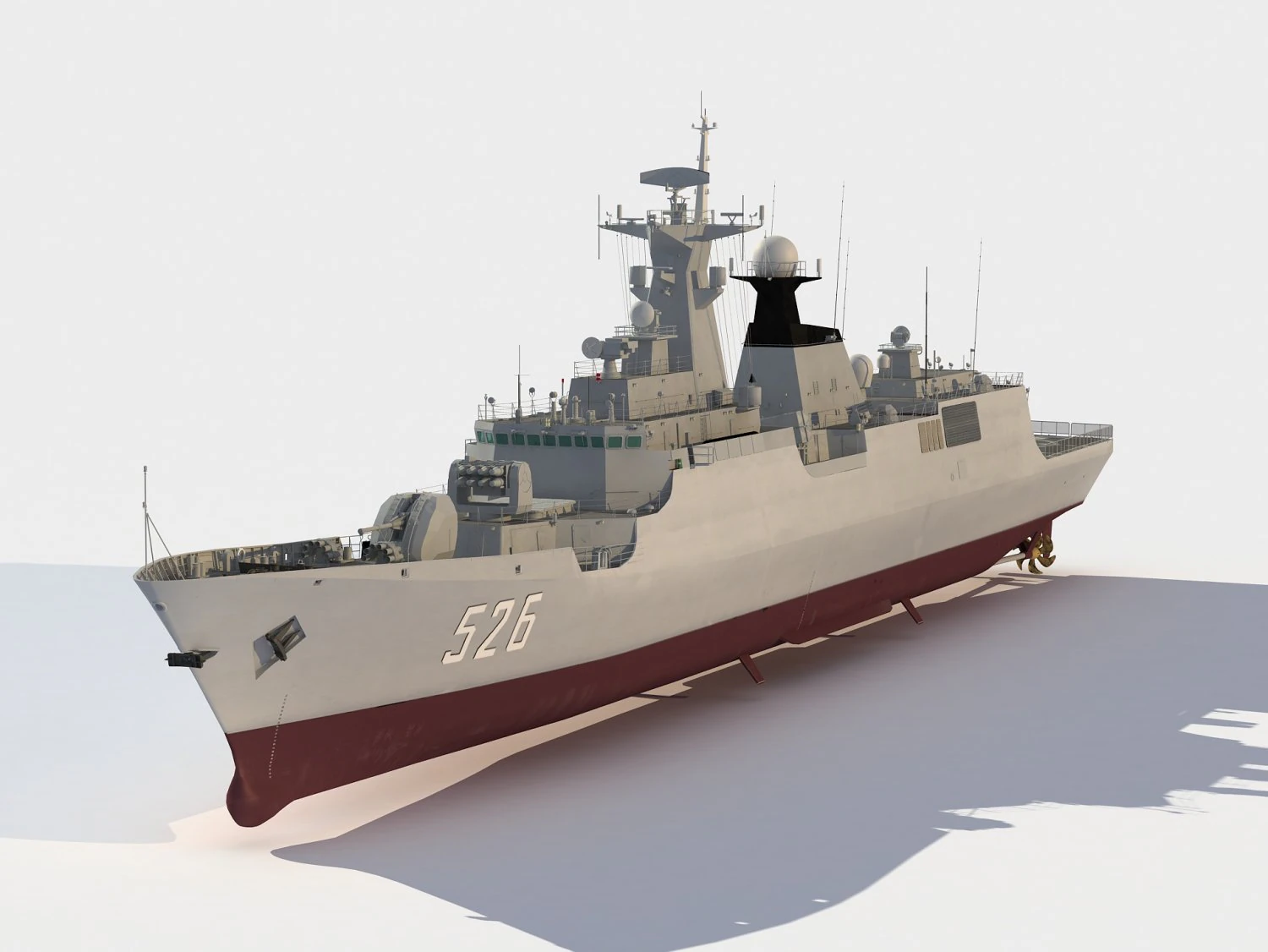526 Wenzhou Type 054 class frigate 3D Model .c4d .max .obj .3ds .fbx .stl .blend 