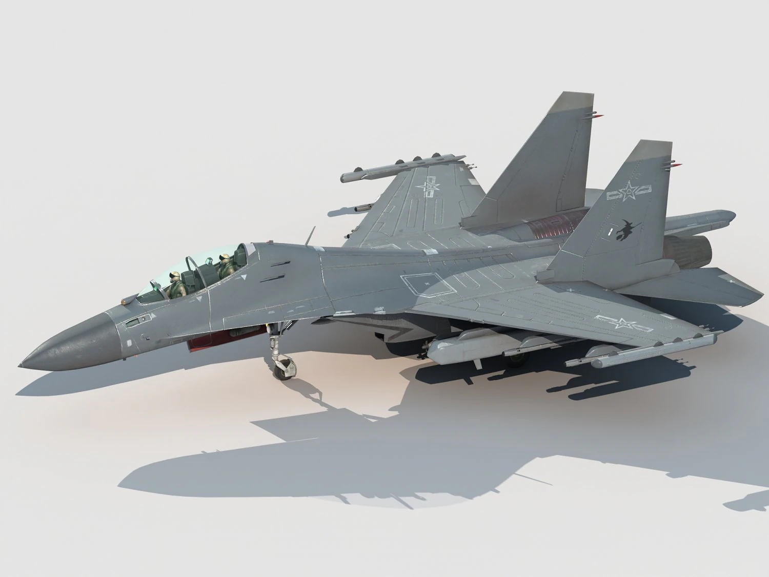 Shenyang J-16 D EW Modello 3D .c4d .max .obj .3ds .fbx .stl .blend