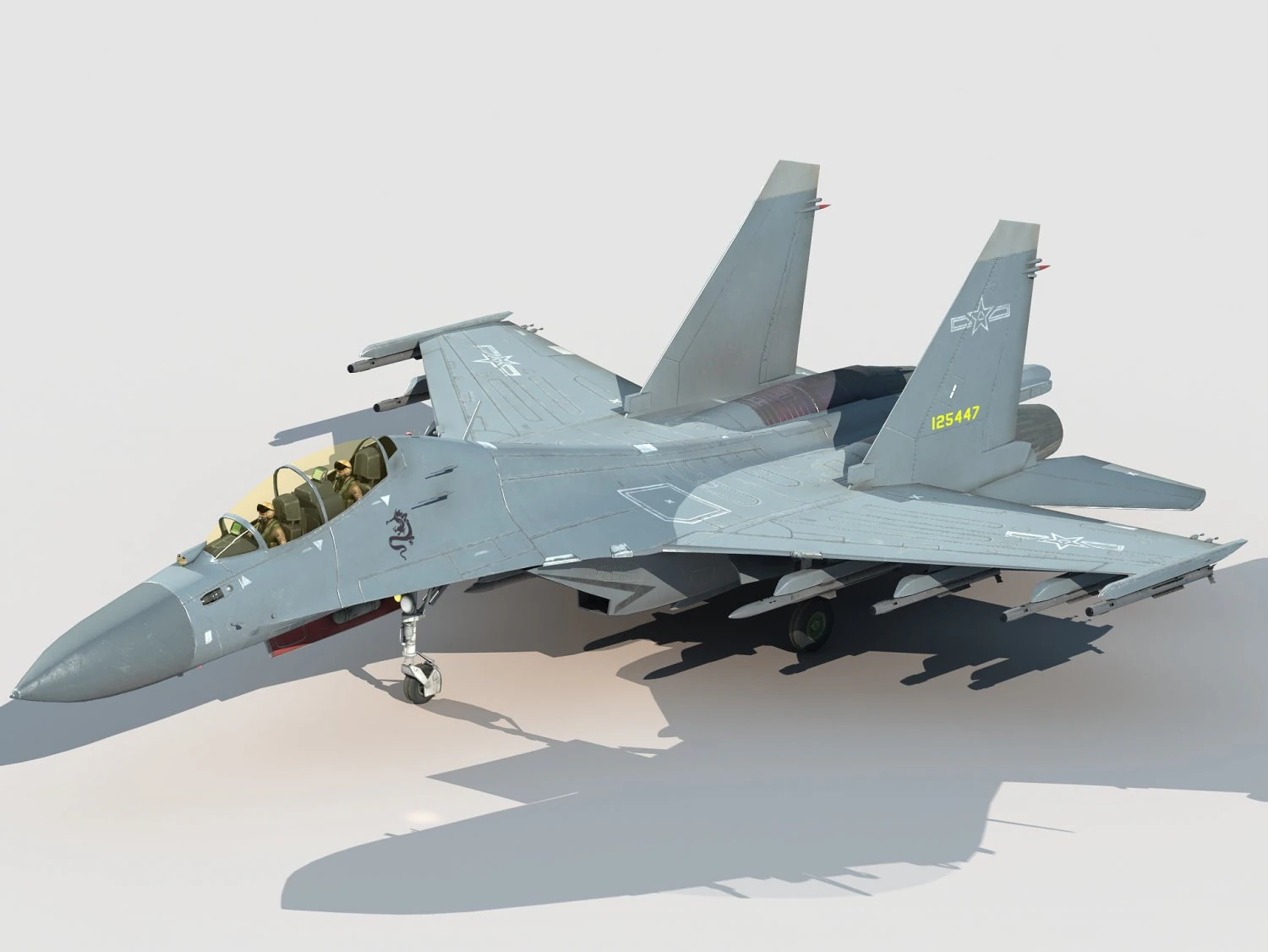 Shengyang J-16 A 3D Model .c4d .max .obj .3ds .fbx .stl .blend 