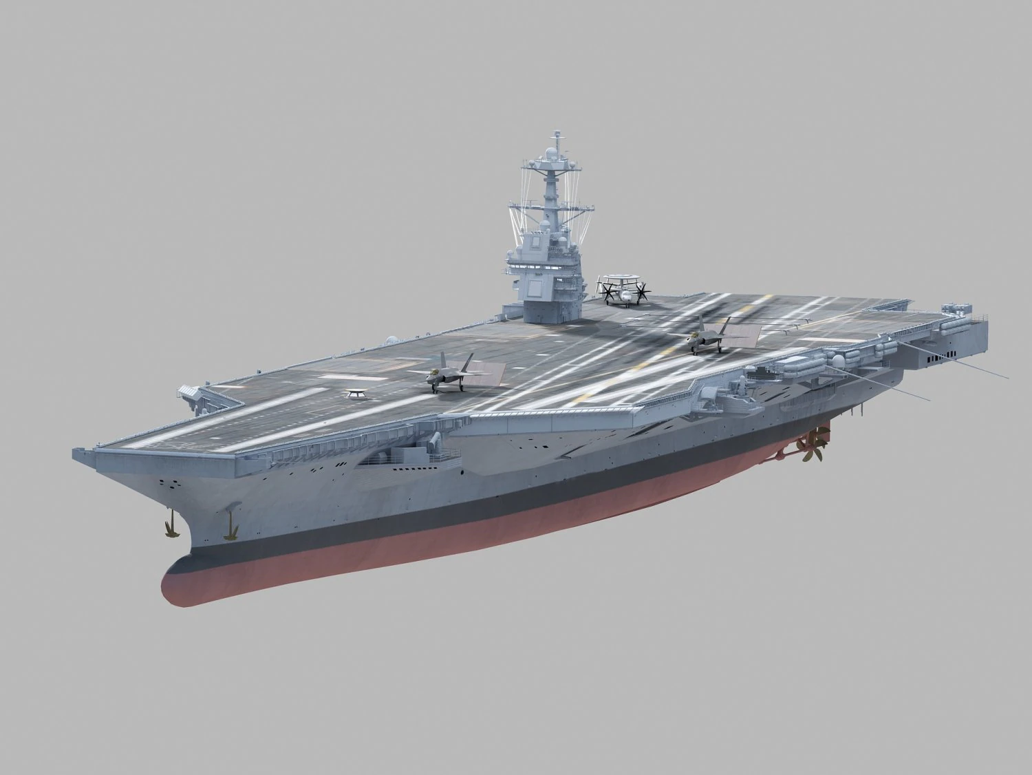 CVN-78 USS Geral R F ord 3D Model .c4d .max .obj .3ds .fbx .stl .blend 