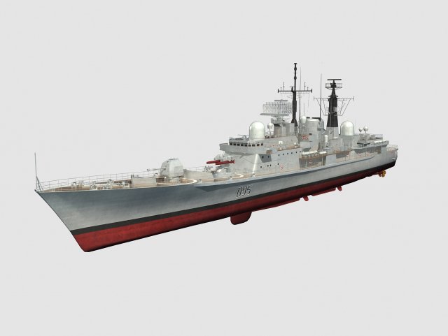 HMS Manchester Type 42 Class destroyer 3D Model .c4d .max .obj .3ds .fbx .stl .blend 