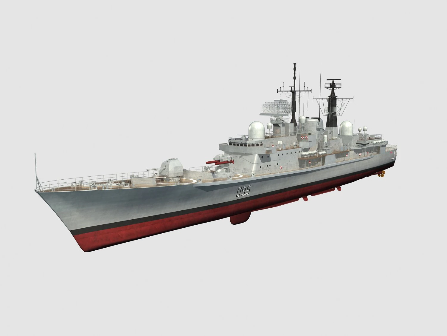 HMS Manchester Type 42 Class destroyer 3D Model .c4d .max .obj .3ds .fbx .stl .blend 