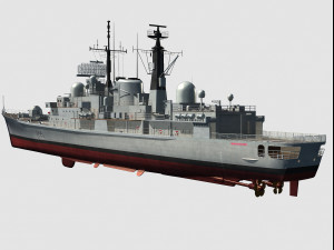 HMS Manchester Type 42 Class destroyer 3D Model