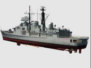 HMS Manchester Type 42 Class destroyer 3D Model