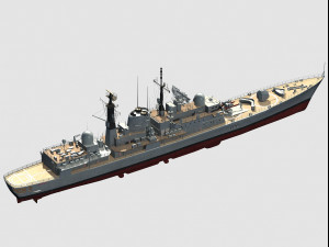 HMS Manchester Type 42 Class destroyer 3D Model