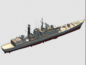 HMS Manchester Type 42 Class destroyer 3D Model