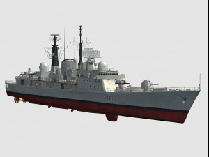 HMS Manchester Type 42 Class destroyer 3D Model