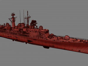 HMS Manchester Type 42 Class destroyer 3D Model