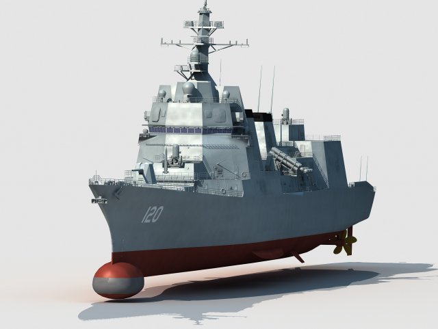 JS Shiranui Asahi class destroyer 3D Model .c4d .max .obj .3ds .fbx .stl .blend 