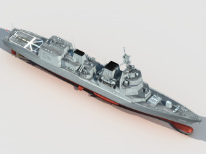 JS Shiranui Asahi class destroyer 3D Model