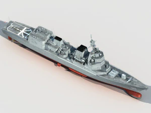 JS Shiranui Asahi class destroyer 3D Model