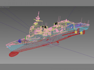 JS Shiranui Asahi class destroyer 3D Model