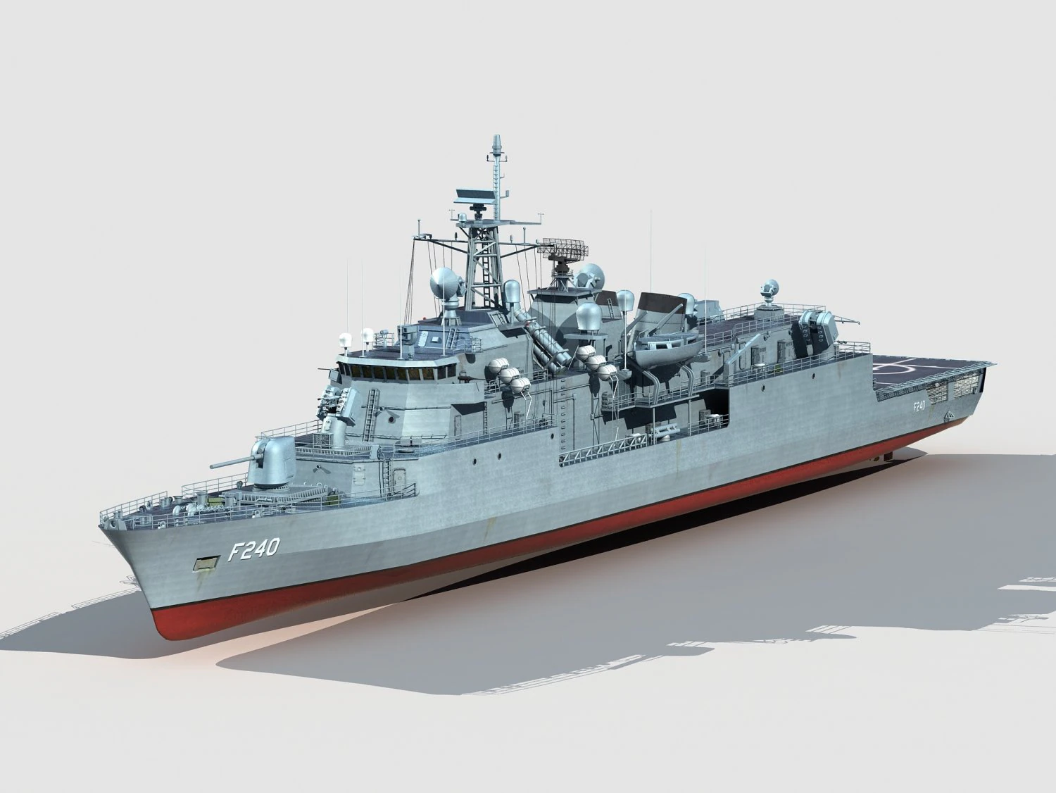 Yabuz class turkish frigate 3D Model .c4d .max .obj .3ds .fbx .stl .blend 