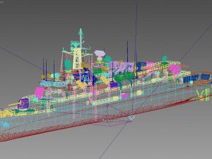 Yabuz class turkish frigate 3D Модель
