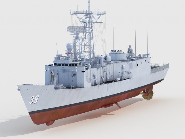USS Doyle FFG-39 Oliver Hazard Perry Long Hull class 3D Модель .c4d .max .obj .3ds .fbx .stl .blend 