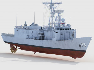 USS Doyle FFG-39 Oliver Hazard Perry Long Hull class 3D Модель