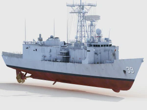 USS Doyle FFG-39 Oliver Hazard Perry Long Hull class 3D Model