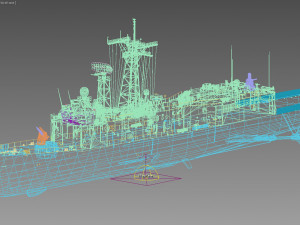 USS Doyle FFG-39 Oliver Hazard Perry Long Hull class 3D Модель