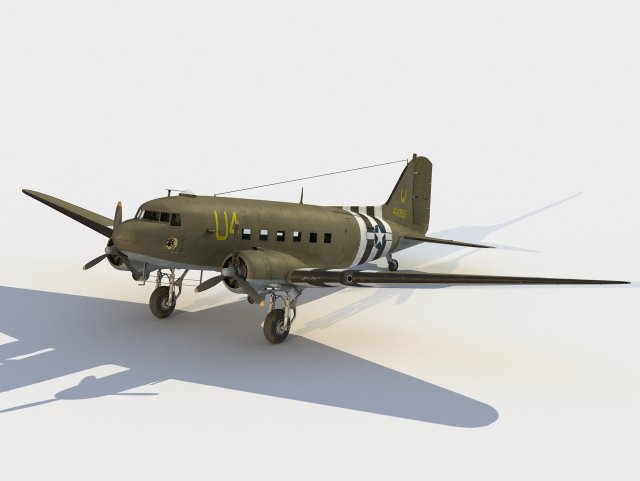 Douglas C-47 Skytrain-Dakota Modello 3D .c4d .max .obj .3ds .fbx .stl .blend 