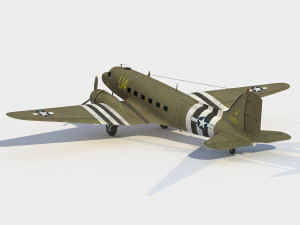 Douglas C-47 Skytrain-Dakota Modello 3D