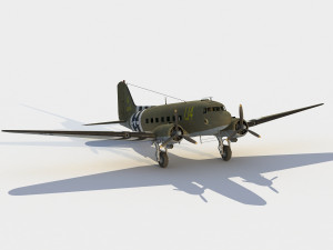 Douglas C-47 Skytrain-Dakota Modello 3D