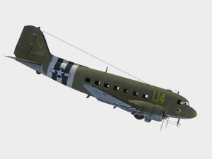 Douglas C-47 Skytrain-Dakota Modello 3D