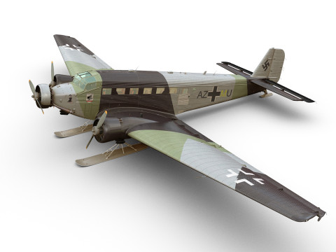 Junkers Ju-52 skies version 3D-Modell