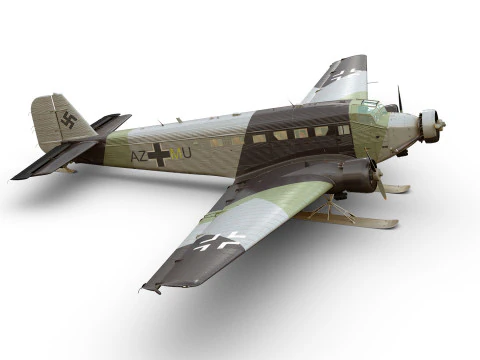 Junkers Ju-52 skies version 3D Model
