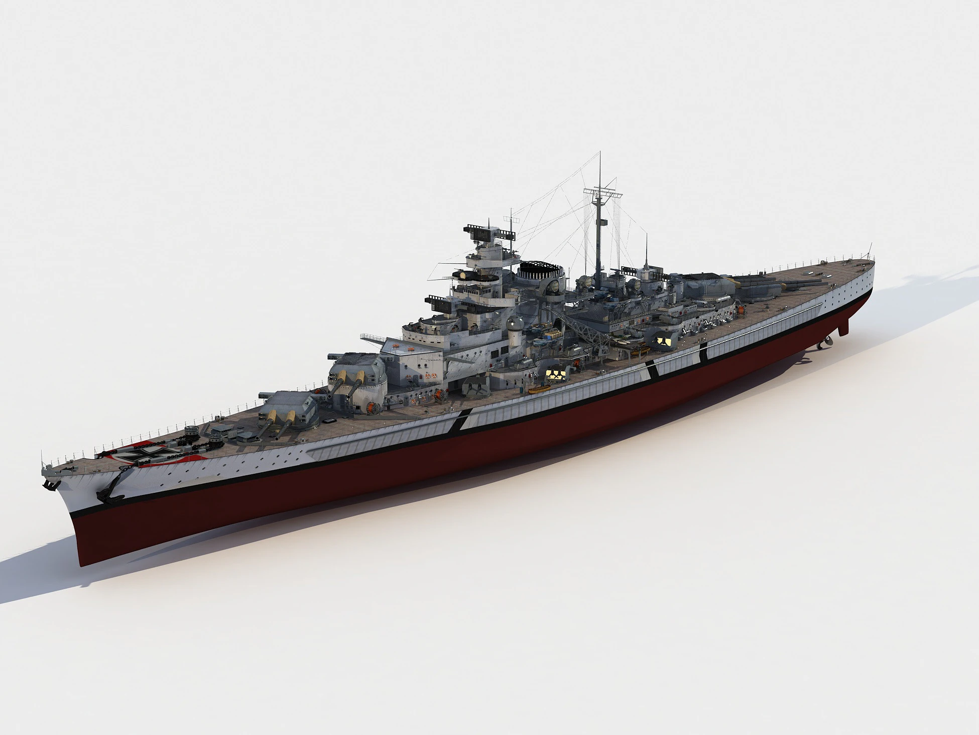 Bismarck Battleship 3D Model .c4d .max .obj .3ds .fbx .stl .blend 