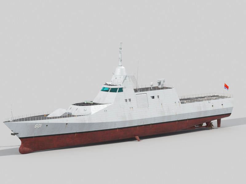 Type 057 New corvette stealth prototype 3D 모델 .c4d .max .obj .3ds .fbx .stl .blend 