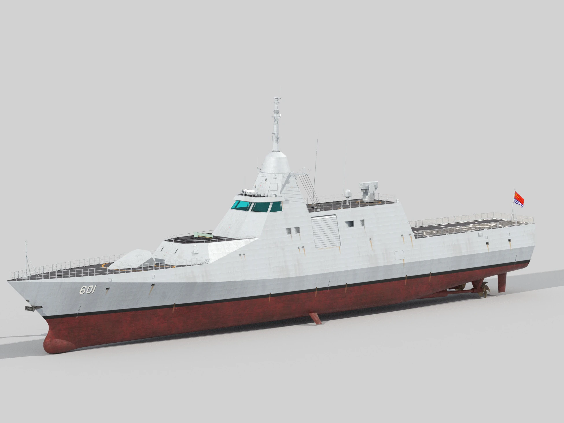 Tipo 057 Novo prot&oacute;tipo furtivo de corveta Modelo 3D .c4d .max .obj .3ds .fbx .stl .blend 