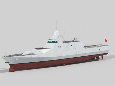 Type 057 New corvette stealth prototype 3D Модель