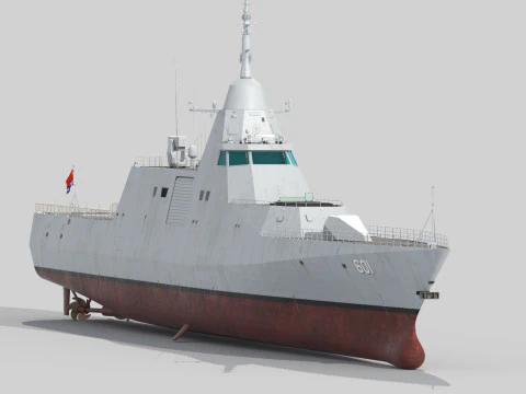 Tipo 057 Novo prot&oacute;tipo furtivo de corveta Modelo 3D