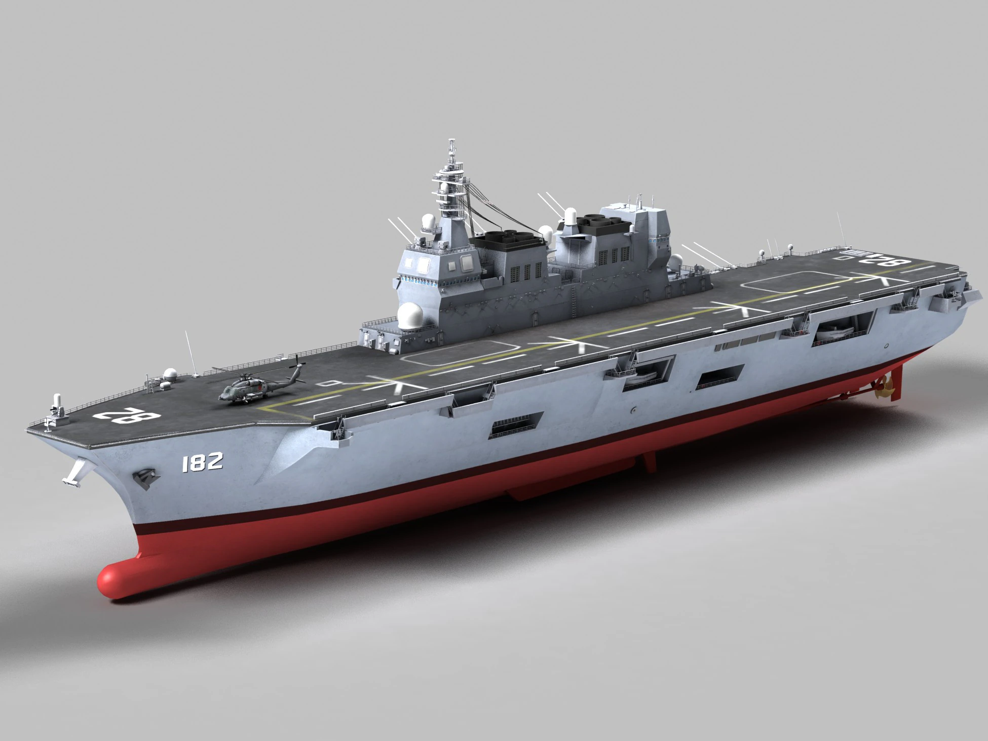DDH-182 Ise Hyuga class 3D Model .c4d .max .obj .3ds .fbx .stl .blend