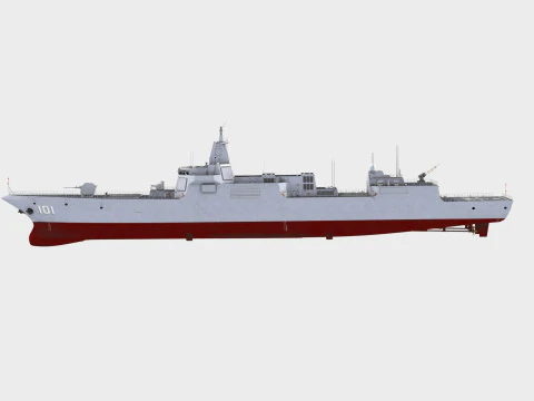 Nanchang 101 Type 055 Renhai Class Destroyer 3D Model