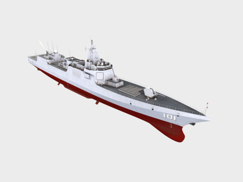 Nanchang 101 Type 055 Renhai Class Destroyer 3D Модель