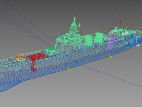 Nanchang 101 Type 055 Renhai Class Destroyer 3D Модель