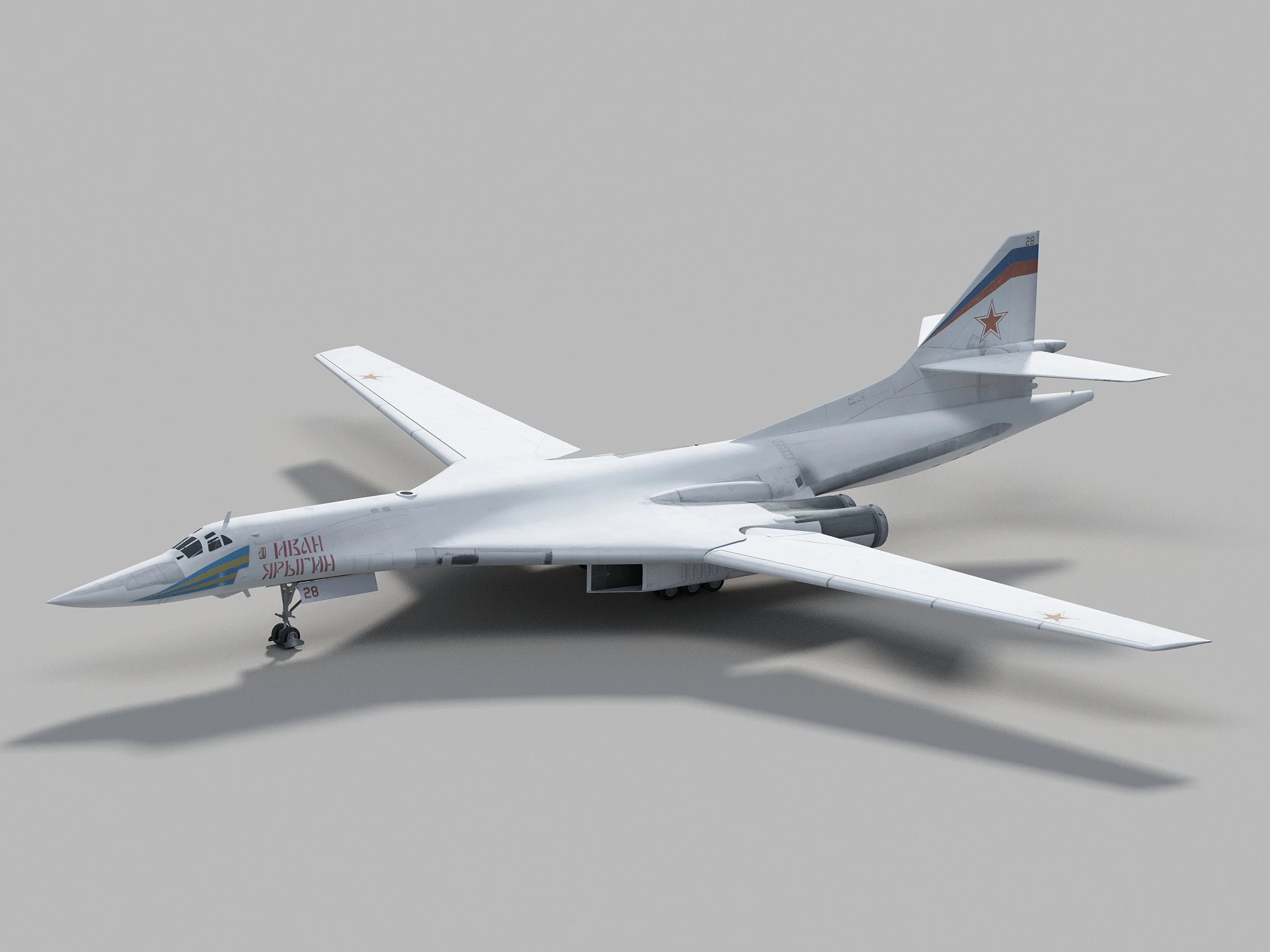 Tupolev Tu-160 Swan - Blackjack 3D Model .c4d .max .obj .3ds .fbx .stl .blend 