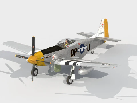 P-51 Mustang nordamericano Modello 3D