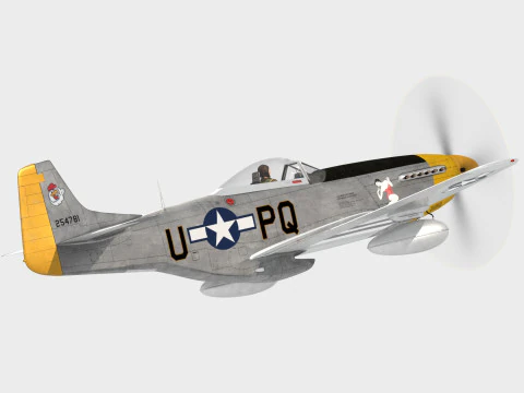 P-51 Mustang nordamericano Modello 3D