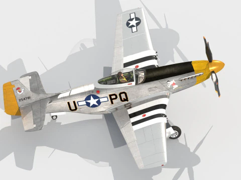 P-51 Mustang nordamericano Modello 3D